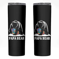 Autism Papa Bear Skinny Tumbler Support Autistic Matching Family Dad