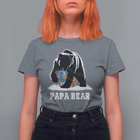 Autism Papa Bear T Shirt For Women Support Autistic Matching Family Dad