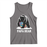 Autism Papa Bear Tank Top Support Autistic Matching Family Dad