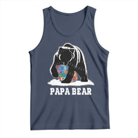 Autism Papa Bear Tank Top Support Autistic Matching Family Dad