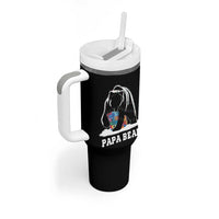 Autism Papa Bear Tumbler With Handle Support Autistic Matching Family Dad