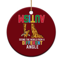 Giraffe Autism Awareness Ceramic Ornament Seeing World Different Angle - Wonder Print Shop