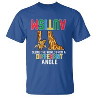 Giraffe Autism Awareness T Shirt Seeing World Different Angle