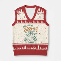 Funny Raccoon Autism Awareness V-Neck Knit Sweater Vest Just Let Me Stim Bro - Wonder Print Shop