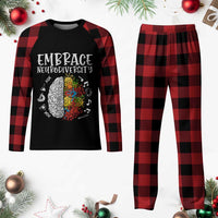 Embrace Neurodiversity Plaid Pajama Set Autism Awareness ASD ADHD Acceptance - Wonder Print Shop
