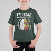 Embrace Neurodiversity T Shirt For Kid Autism Awareness ASD ADHD Acceptance