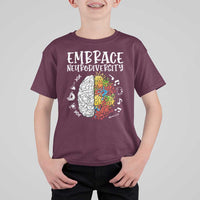 Embrace Neurodiversity T Shirt For Kid Autism Awareness ASD ADHD Acceptance