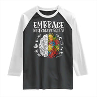 Embrace Neurodiversity Raglan Shirt Autism Awareness ASD ADHD Acceptance