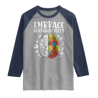 Embrace Neurodiversity Raglan Shirt Autism Awareness ASD ADHD Acceptance