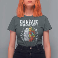 Embrace Neurodiversity T Shirt For Women Autism Awareness ASD ADHD Acceptance