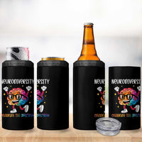 Neurodiversity Brain 4 in 1 Can Cooler Tumbler Celebrate The Spectrum Autism Acceptance ASD ADHD