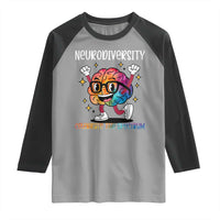 Neurodiversity Brain Raglan Shirt Celebrate The Spectrum Autism Acceptance ASD ADHD