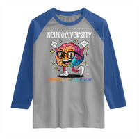 Neurodiversity Brain Raglan Shirt Celebrate The Spectrum Autism Acceptance ASD ADHD