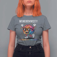 Neurodiversity Brain T Shirt For Women Celebrate The Spectrum Autism Acceptance ASD ADHD