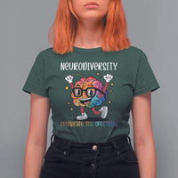 Neurodiversity Brain T Shirt For Women Celebrate The Spectrum Autism Acceptance ASD ADHD