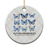 Autism Awareness Blue Butterflies Ceramic Ornament Accept Love Understand - Wonder Print Shop