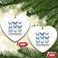 Autism Awareness Blue Butterflies Ceramic Ornament Accept Love Understand - Wonder Print Shop