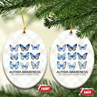 Autism Awareness Blue Butterflies Ceramic Ornament Accept Love Understand - Wonder Print Shop