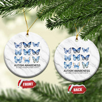 Autism Awareness Blue Butterflies Ceramic Ornament Accept Love Understand - Wonder Print Shop