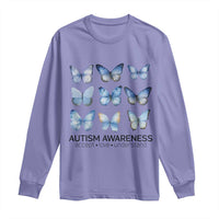 Autism Awareness Blue Butterflies Long Sleeve Shirt Accept Love Understand