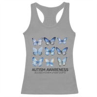 Autism Awareness Blue Butterflies Racerback Tank Top Accept Love Understand