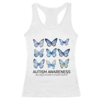 Autism Awareness Blue Butterflies Racerback Tank Top Accept Love Understand