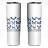 Autism Awareness Blue Butterflies Skinny Tumbler Accept Love Understand