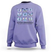 Autism Awareness Blue Butterflies Sweatshirt Accept Love Understand