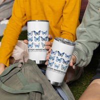 Autism Awareness Blue Butterflies Tumbler Cup Accept Love Understand