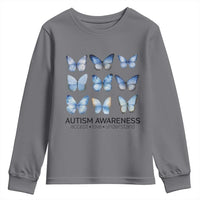 Autism Awareness Blue Butterflies Youth Sweatshirt Accept Love Understand