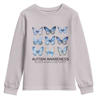 Autism Awareness Blue Butterflies Youth Sweatshirt Accept Love Understand