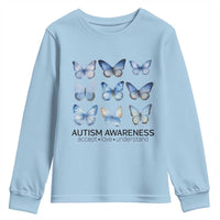 Autism Awareness Blue Butterflies Youth Sweatshirt Accept Love Understand
