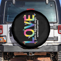 Autism Acceptance Spare Tire Cover Love From a Different Angle Rainbow Infinity