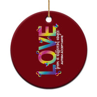 Autism Acceptance Ceramic Ornament Love From a Different Angle Rainbow Infinity - Wonder Print Shop