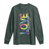Autism Acceptance Long Sleeve Shirt Love From a Different Angle Rainbow Infinity