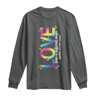 Autism Acceptance Long Sleeve Shirt Love From a Different Angle Rainbow Infinity