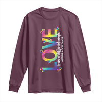 Autism Acceptance Long Sleeve Shirt Love From a Different Angle Rainbow Infinity