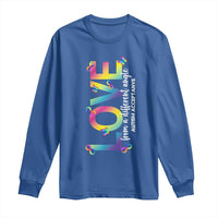 Autism Acceptance Long Sleeve Shirt Love From a Different Angle Rainbow Infinity