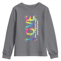 Autism Acceptance Youth Sweatshirt Love From a Different Angle Rainbow Infinity