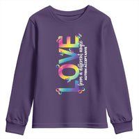 Autism Acceptance Youth Sweatshirt Love From a Different Angle Rainbow Infinity