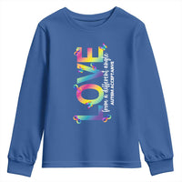 Autism Acceptance Youth Sweatshirt Love From a Different Angle Rainbow Infinity