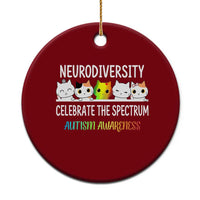 Cute Cats Autism Embrace Ceramic Ornament Neurodiversity Celebrate The Spectrum - Wonder Print Shop