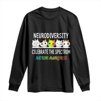 Cute Cats Autism Embrace Long Sleeve Shirt Neurodiversity Celebrate The Spectrum