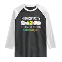Cute Cats Autism Embrace Raglan Shirt Neurodiversity Celebrate The Spectrum