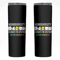 Cute Cats Autism Embrace Skinny Tumbler Neurodiversity Celebrate The Spectrum
