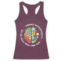 Embrace Neurodiversity Racerback Tank Top Neurodiverse Brain Autism Awareness ADHD Autistic