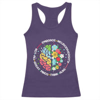 Embrace Neurodiversity Racerback Tank Top Neurodiverse Brain Autism Awareness ADHD Autistic