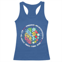 Embrace Neurodiversity Racerback Tank Top Neurodiverse Brain Autism Awareness ADHD Autistic