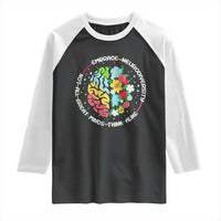 Embrace Neurodiversity Raglan Shirt Neurodiverse Brain Autism Awareness ADHD Autistic