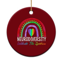 Neurodiversity Ceramic Ornament Autism Spectrum ASD ADHD Rainbow Boho - Wonder Print Shop
